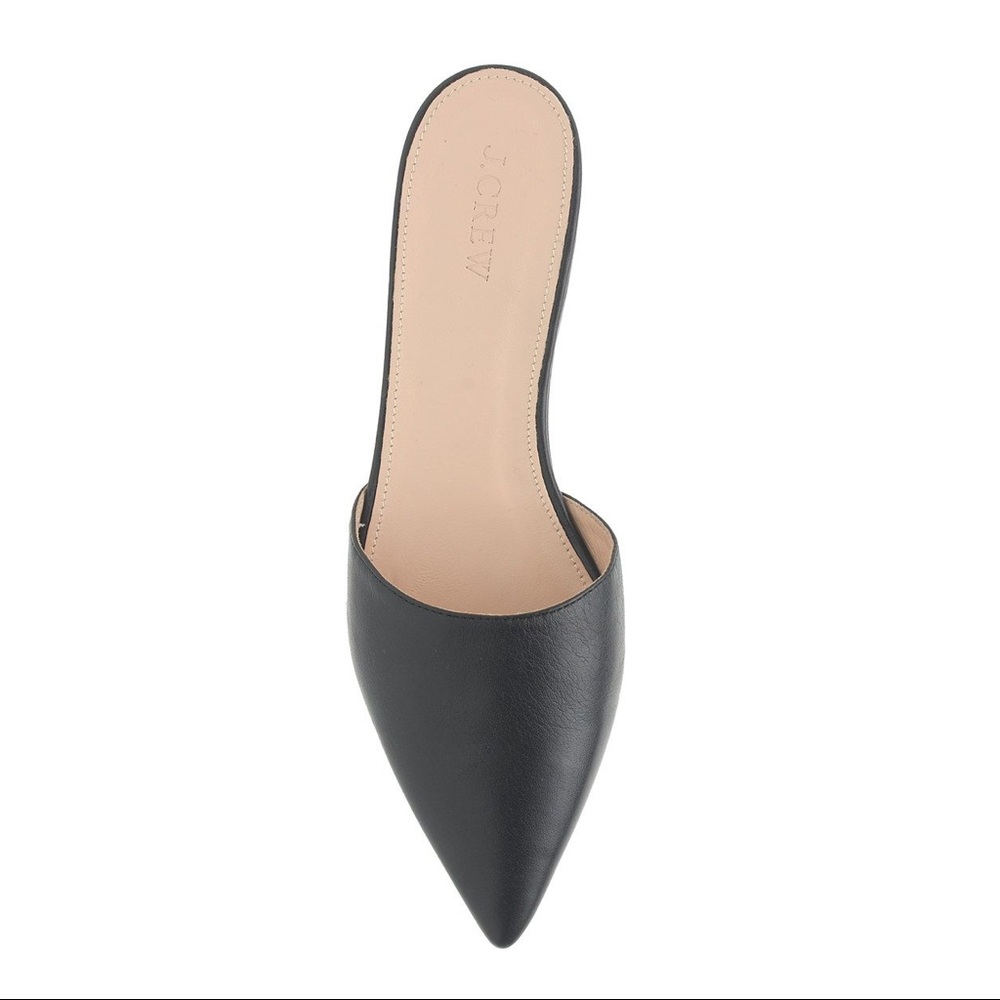 J. Crew Black Leather Harper Mules Sz 9